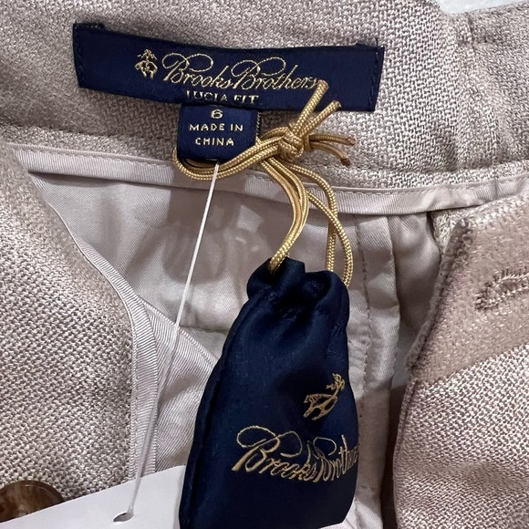 Brooks Brothers NWT Women’s Lucia Fit Wool, Linen, and Silk Beige Dress Pants, 6 - Picture 3 of 16